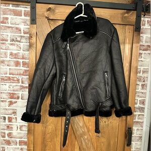 Black inner Plush Moto Jacket